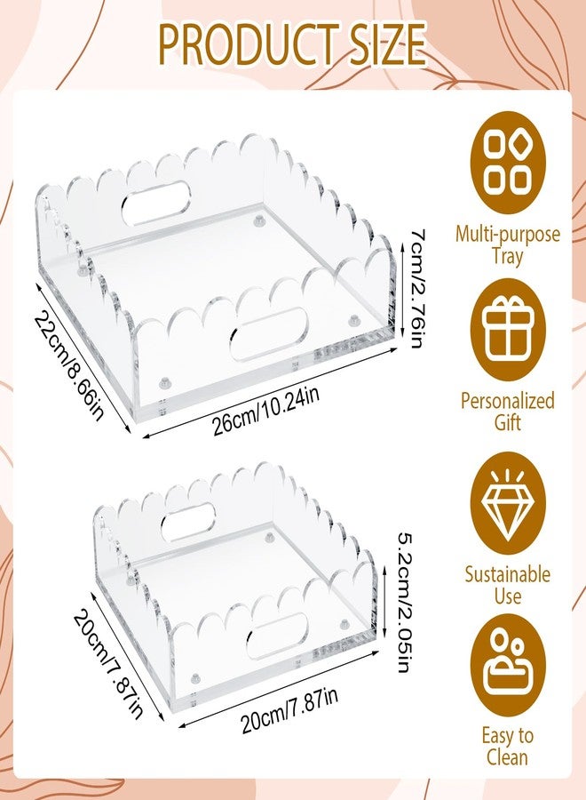 Orchidleaf 2 Pack Scalloped Acrylic Tray, Clear Acrylic Tray with Magnetic Mat, Portable Decorative Storage Trays for Photos, Dried Flowers and Jewellery - Image 5